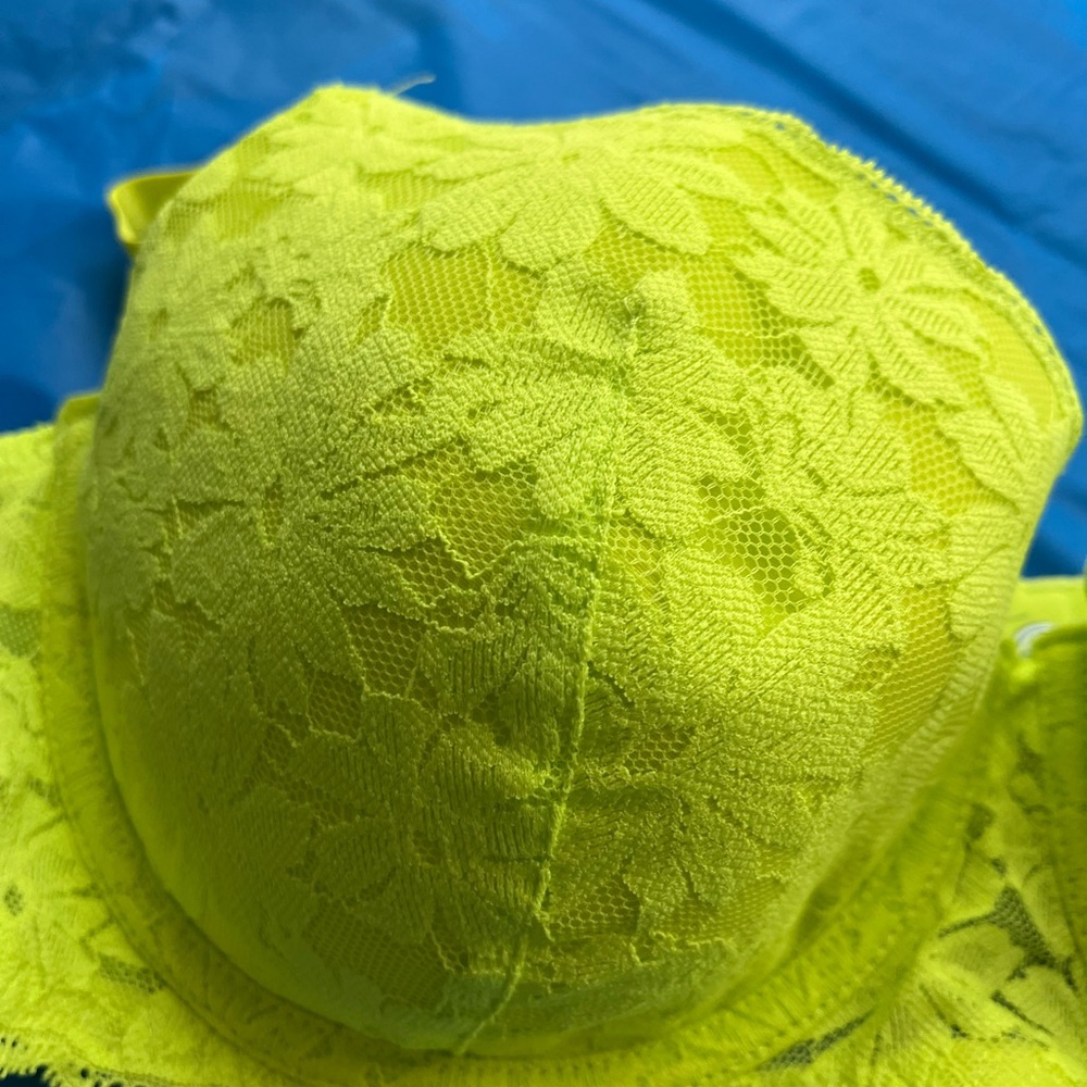NWT 34B bright yellow wired bra light pad 1399 - Picture 3 of 6